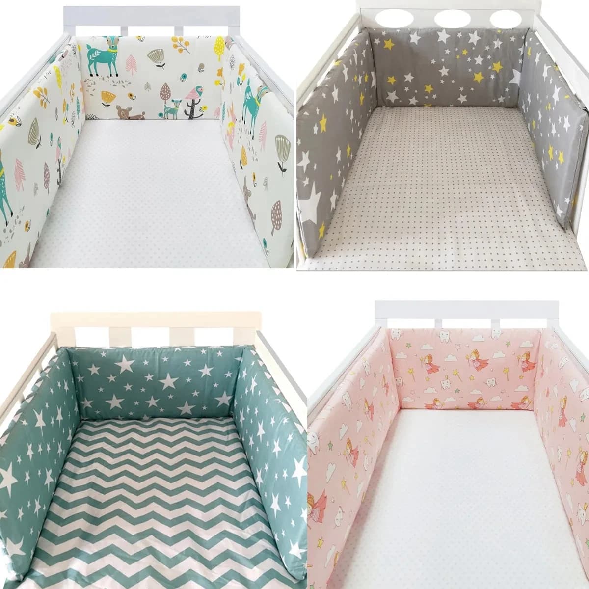 Nordic Sterne Baby Bett Verdicken Stoßstangen Zipper Design einteiliges Krippe Um Kissen Kinderbett Schutz Kissen 200*30 CM