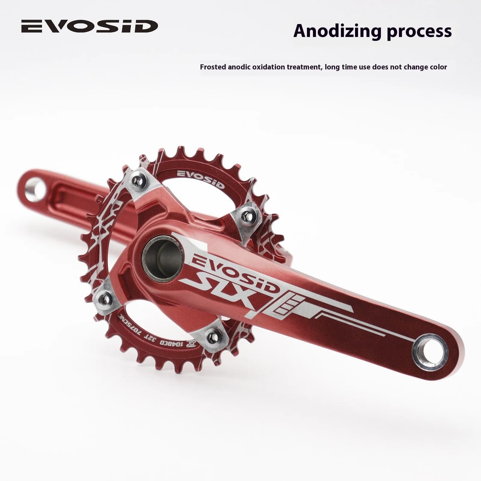 EVOSID SLX MTB-Kurbelgarnitur, hohle integrierte Kurbel, Einzelring, 32–38 Zähne, ultraleichte Legierung, Trail/Enduro