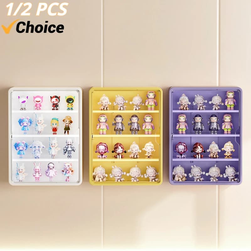 An der Wand montierte Aufbewahrungsbox für Actionfiguren, magnetischer Saugnapf-Display-Rack-Organizer für Blindbox, Spielzeug, staubdichte