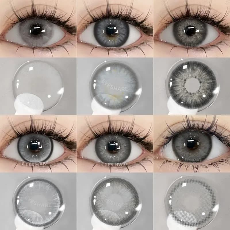 EYESHARE 1 Paar graue Kontaktlinsen für Augen, farbige Linsen, graue Linsen, natürliche bunte Kontaktlinsen, jährliche Verwendung