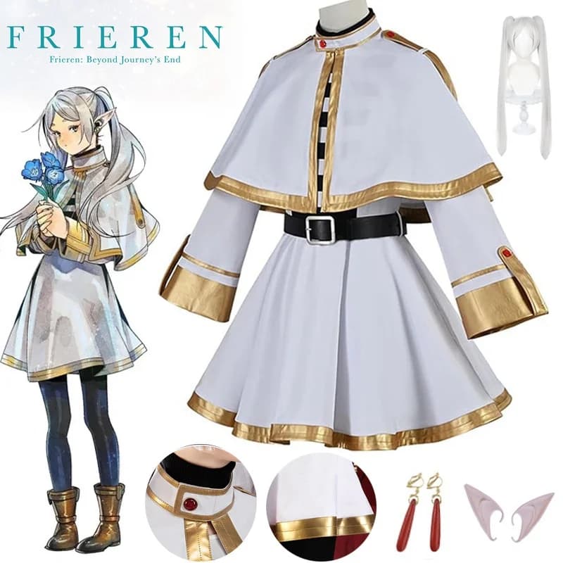 Sousou No Frieren Cosplay Frieren Fantasia Kostüm Mantel Shirts Outfit Fantasy Frauen Halloween Karneval Party Kleidung