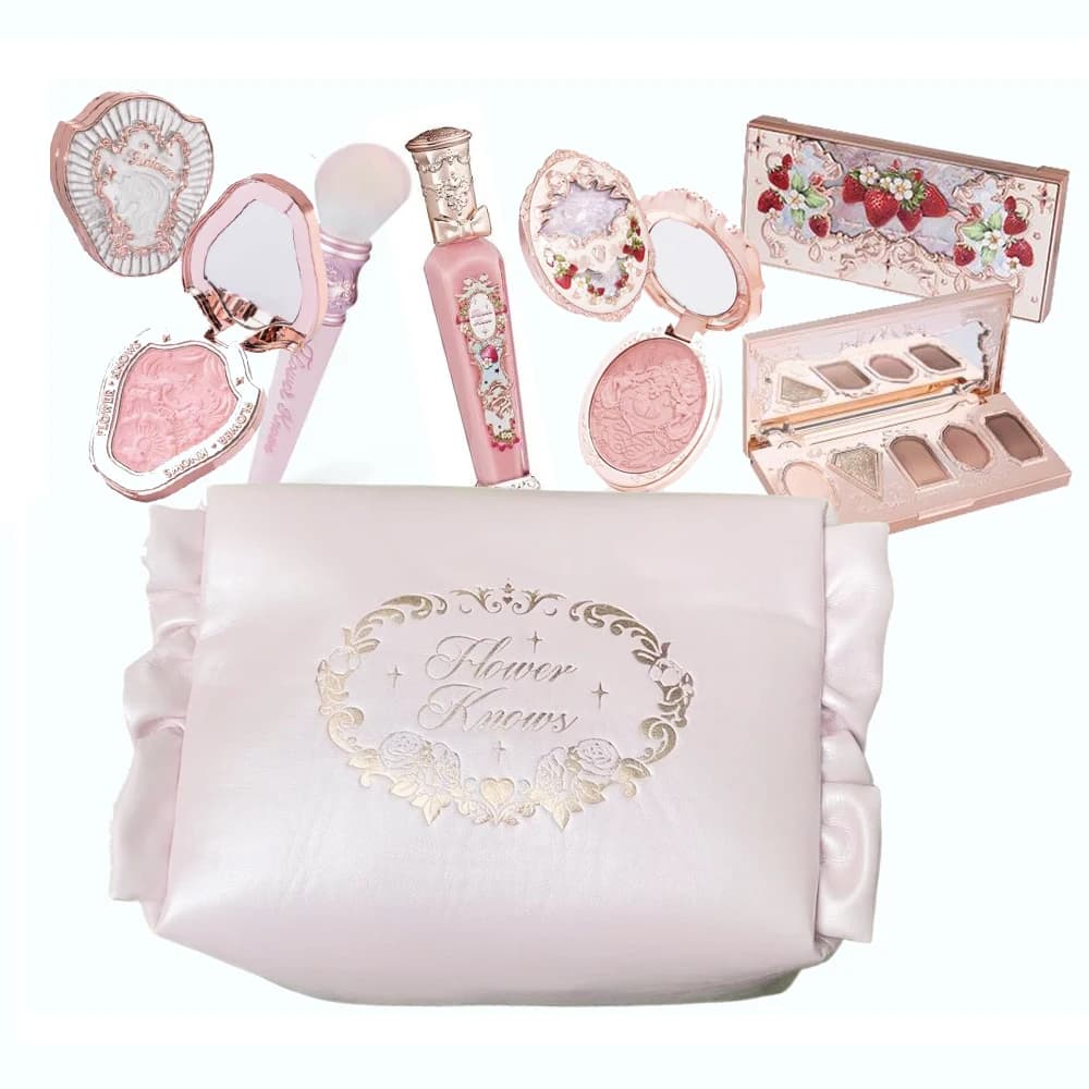 Flower Knows All-in-One Make-up-Set Geschenkbox Garden Cushion Cream Foundation Matte Blush Langanhaltende Velvet Lip Cream mit Tasche