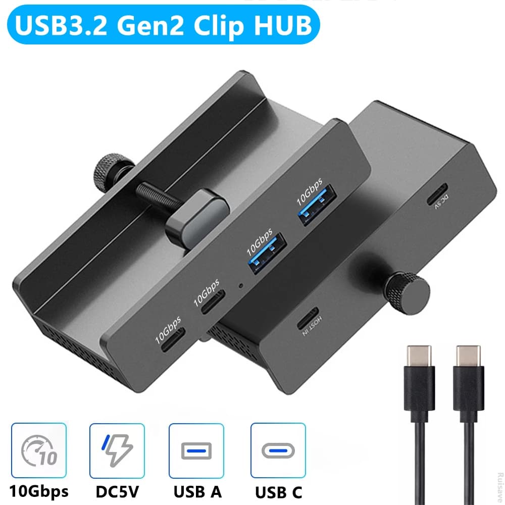 10 Gbit/s HUB Clamp Clip USB 3,2 3,0 2,0 Splitter Adapter Externe Multi Dock station Für iMac MacbookPro Desktop PC Zubehör