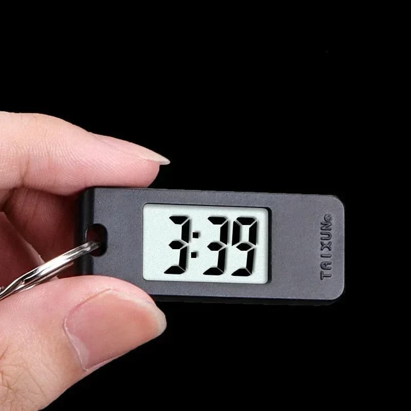 2025 Mini Elektronische Uhr Schlüsselanhänger - Elliptisch, Digitale Anzeige. Ideal für Studenten. Mit LED-Zeitanzeige