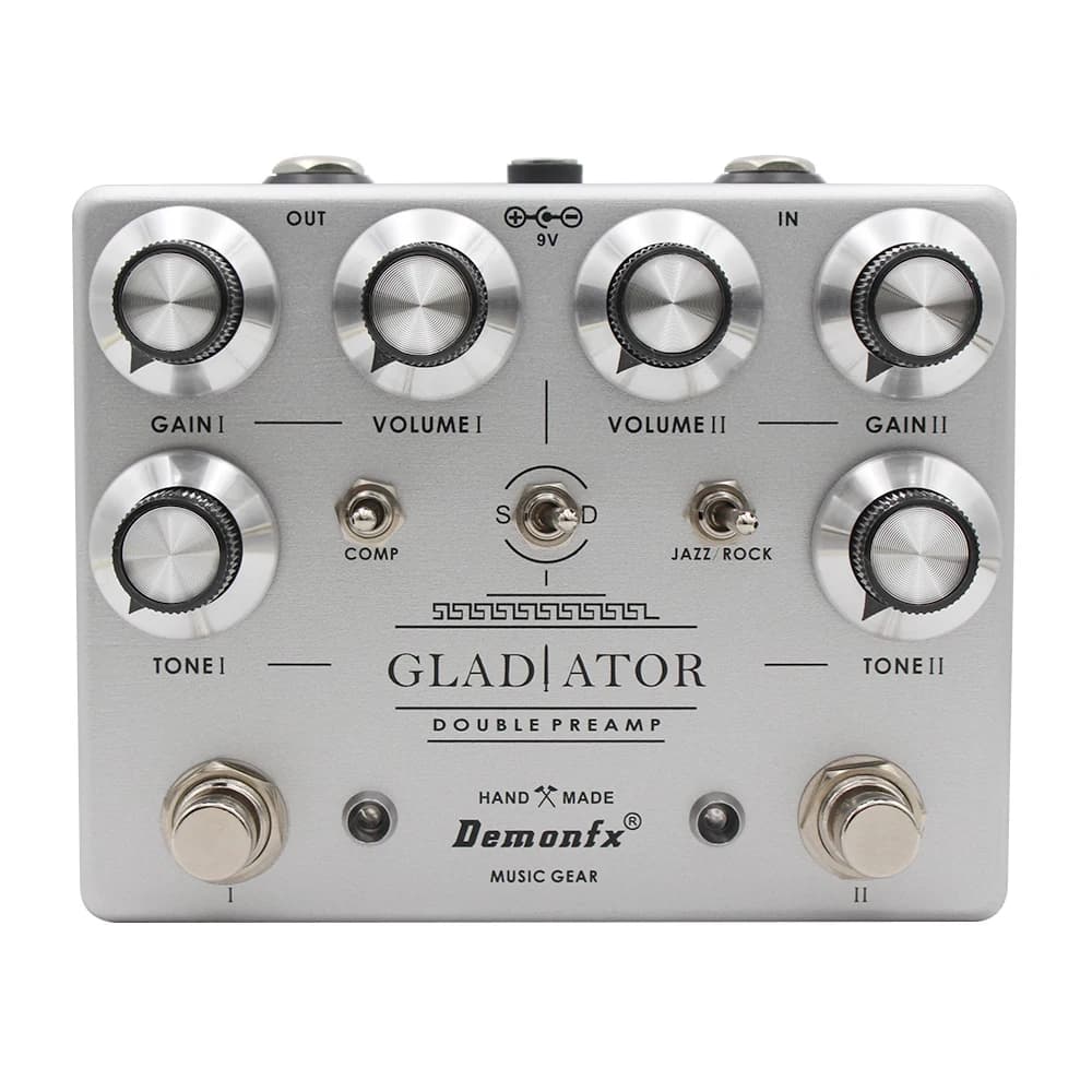 NEUES Hochwertiges Demonfx GLADIATOR DOUBLE PREAMP OVERDRIVE PEDAL