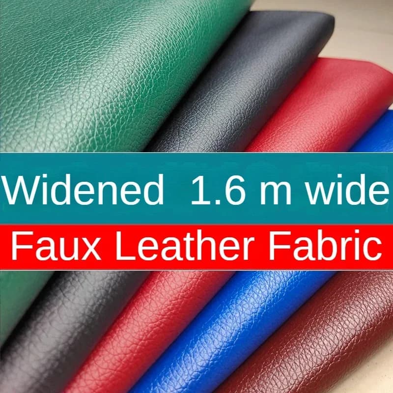 Kunstlederstoff als Meterware für Polster-Sofabezüge, DIY-Nähen, verbreitertes PVC, verdicktes dekoratives Lichee-Muster, Stoff, Rot