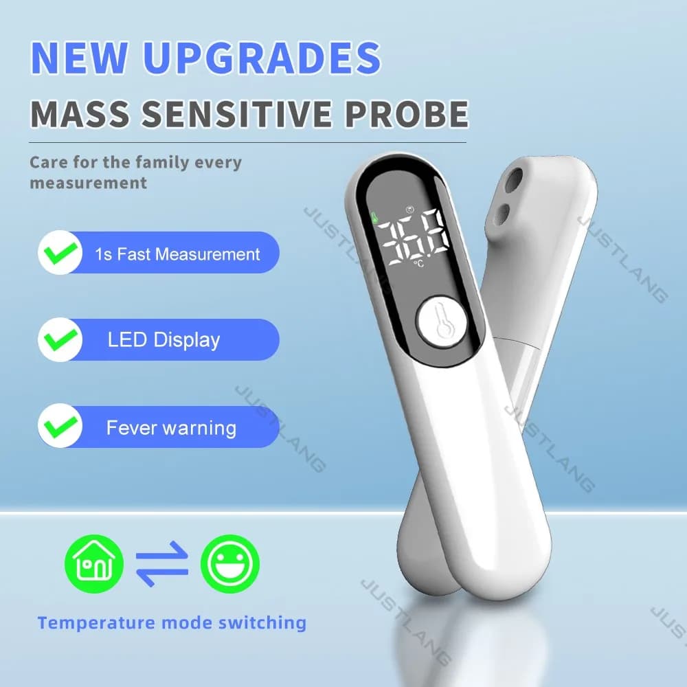 JUSTLANG Stirn-Digitalthermometer, LED, berührungsloses Infrarot-Medizinthermometer, Körpertemperatur, Fieber für Babys und Erwachsene