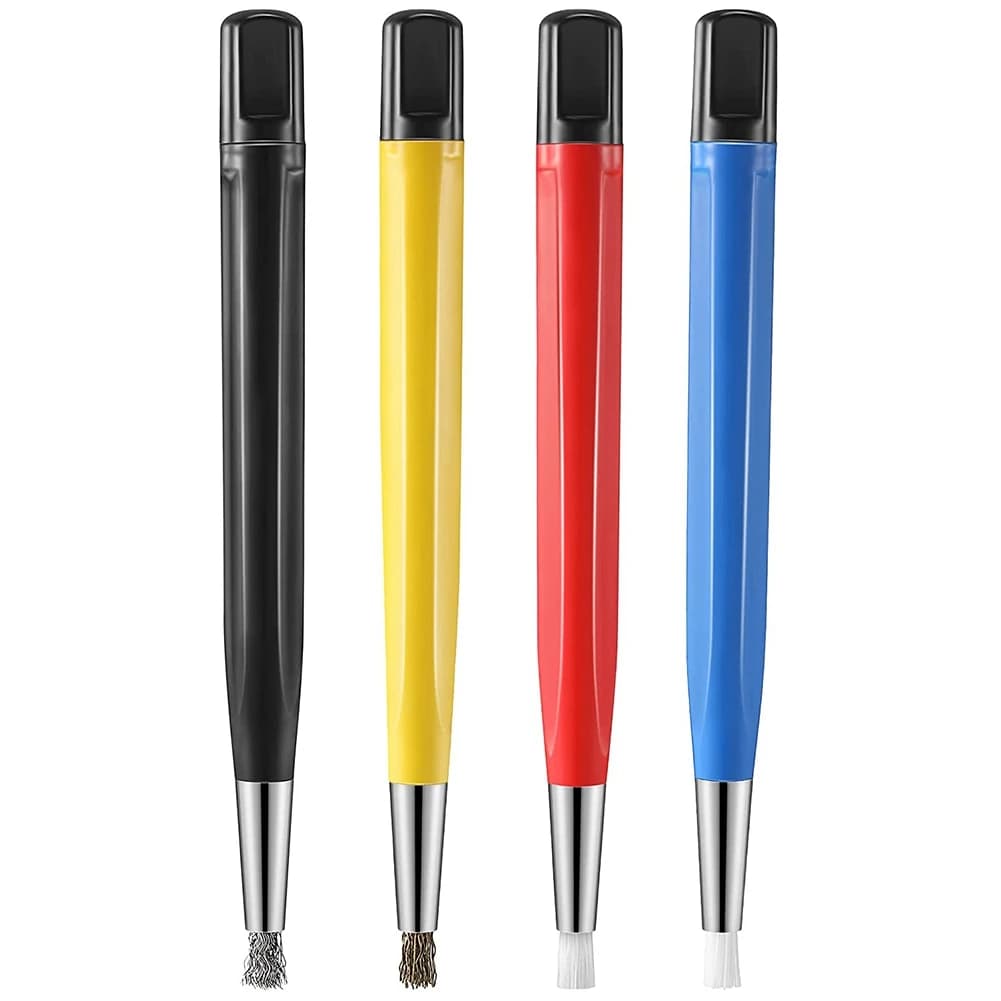 4 teile/satz Rosten tfernungs bürste Stift Glasfaser/Messing/Stahl/Nylon Bürste Stift form Uhr Teile Polieren Reinigungs werkzeug