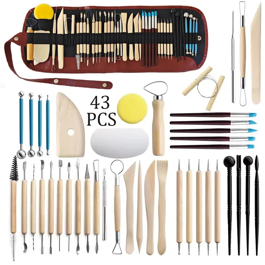 Keramik-Ton-Bildhauerwerkzeuge-Set, 8–61 Stück/Set, Keramik-Wachs-Ton-Schnitzwerkzeuge für Kunsthandwerk,