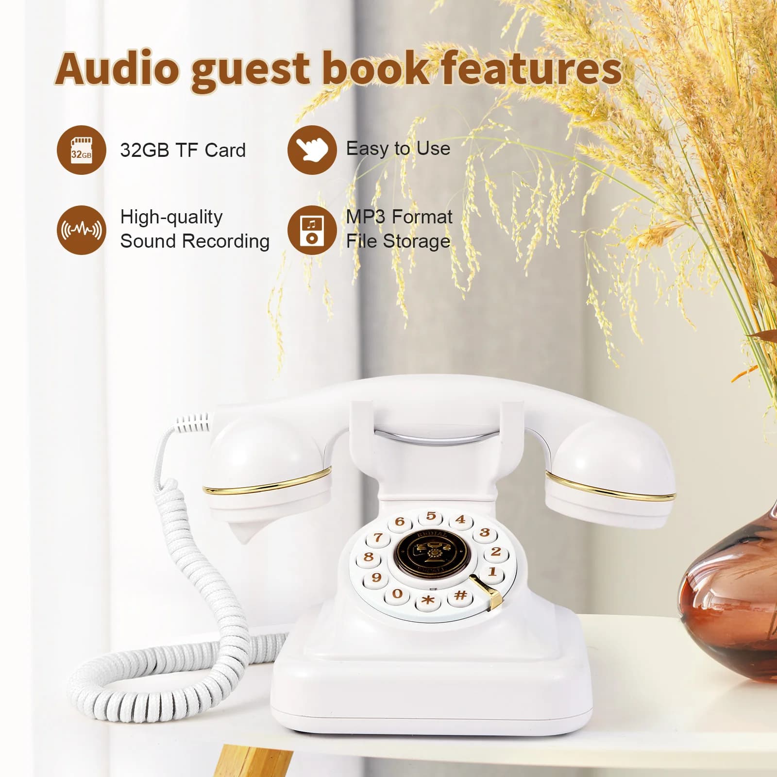 Audio Nachricht Buch Telefon Hochzeit Gast Stimme Segen Nachricht Buch Bankett Stimme Check-in Nachricht Telefon Geburtstag Party Celebati