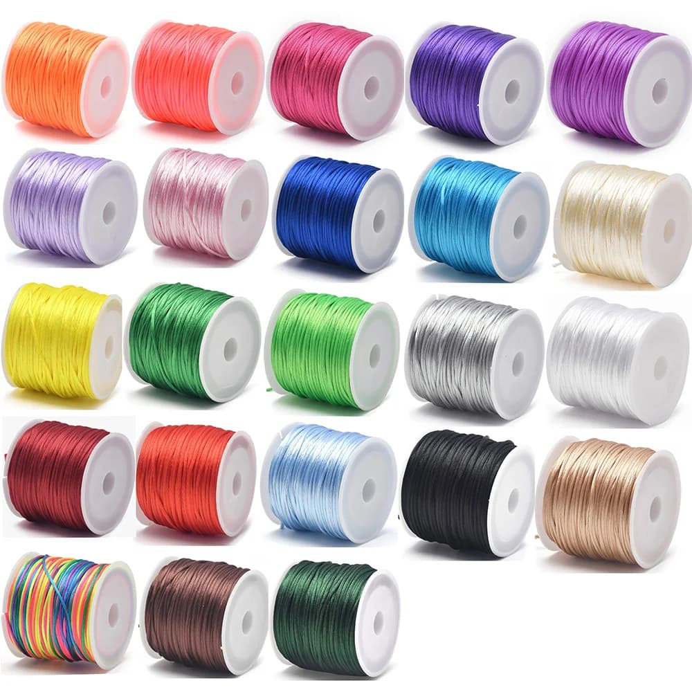 1,5 mm Crafts Satin-Rattail-Schnur aus Nylon für chinesischen Knoten, Makramee, Besatz, Schmuckherstellung, 24 Yards