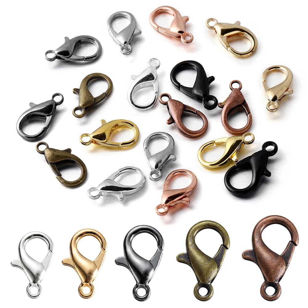 100 teile/los Karabiner Für Armbänder Halsketten DIY Haken Kette Verschluss Zubehör Für Schmuck Machen Erkenntnisse Großhandel