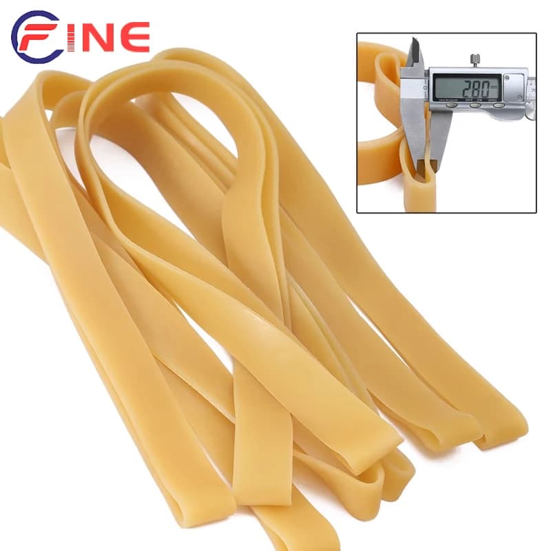 Hochelastisches, leistungsstarkes Latex-Gummiband, dehnbar, robust, gelb, Umfang 800–1500 mm