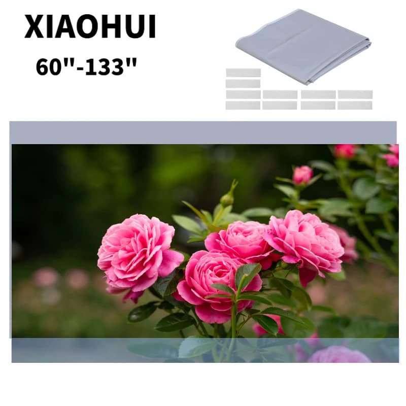 XIAOHUI Einfacher Projektor für den Außenbereich, Polyester, weicher Vorhang, 60–150 Zoll, tragbar, HD 4K-Filmprojektionswand, weicher Bildschirm