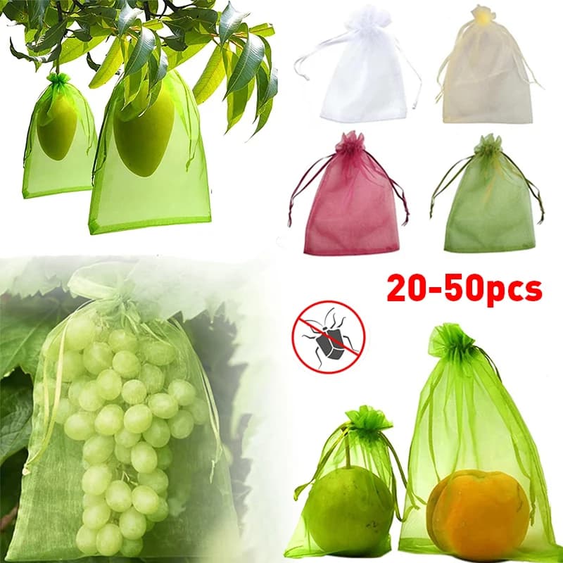 20-100 stücke Erdbeere Trauben Obst Wachsen Taschen Netting Mesh Gemüse Pflanzen Schutz Taschen Für Schädlingsbekämpfung Anti-vogel garten