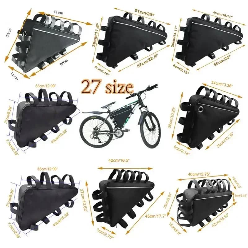 Größe 27 Mountainbike Triangle Tube Frame Bag Case Battery MTB Storage Protect