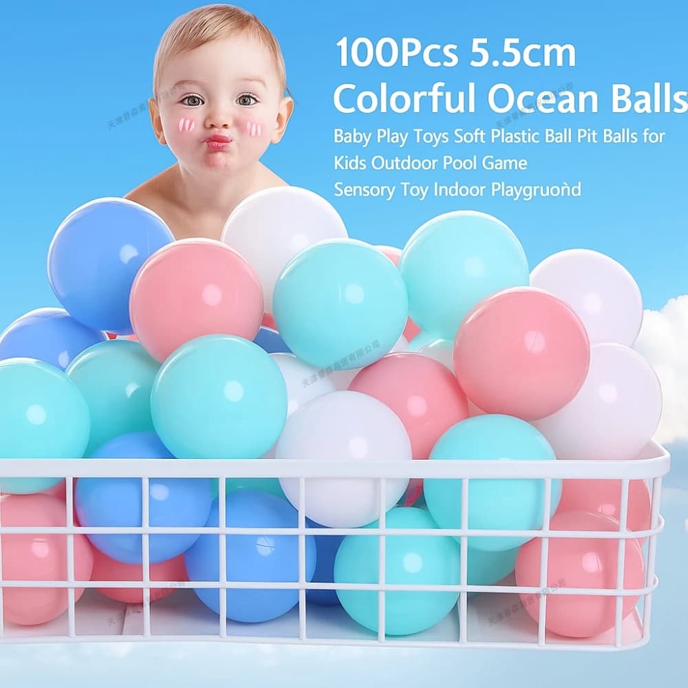 100 Stück 5,5 cm bunte Ozeanbälle, Baby-Spielspielzeug, weiche Kunststoff-Pit-Bälle für Kinder, Outdoor-Pool-Spiel, sensorisches Spielzeug,