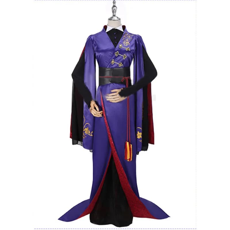 Spiel Twisted-Wunderland Schnee Prinzessin Vil Schoenheit Cosplay Kostüm Männer Frauen Traditionellen kimono Lila Satin Kleid Outfits
