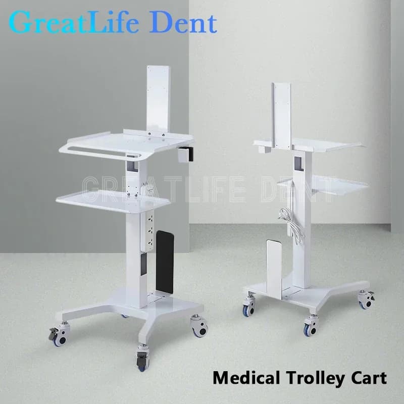 GreatLife Dent Medizinischer Dental-Scanner-Wagen, Intraoral-Scanner-Trolley mit Halterung, Werkzeugwagen, Mobile Arbeitsstation