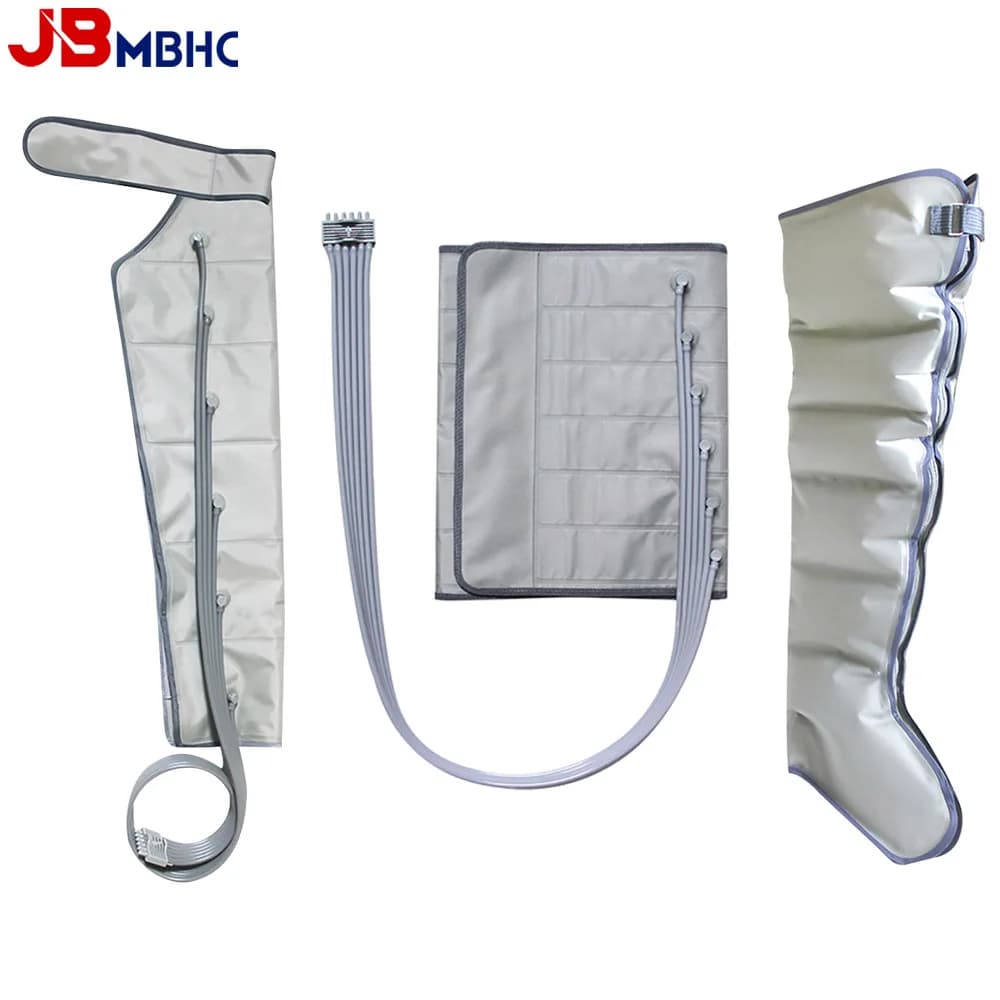 Elektrisches Luftkompressionsmassagegerät mit 6 Mulden, Zubehör für Bein, Arm, Taille, Stiefel zur Durchblutung, Lymphdrainage,