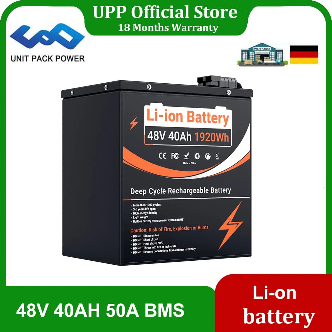48V 50Ah Lithium-Pack 12V 24V 100Ah LifePo4-Batterie für 2000W 1500W 2000W Motorrad/Trike/Backup-Stromversorgung/Energiespeicherung zu Hause