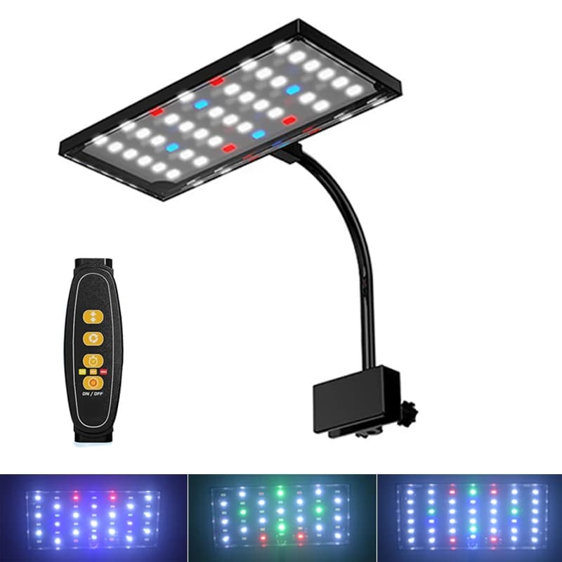 USB Aquarium LED-Licht Vollspektrum Aquatische Pflanzenwachstumslampe Fischbecken Einstellbare Helligkeit Dimmbar Zeitgesteuert 360° °   Drehbare