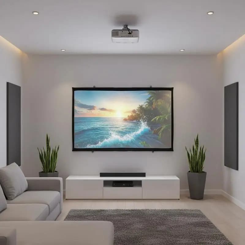 60 Zoll - Wandmontierte Projektionsleinwand - 4:3 Seitenverhältnis - HD-Projektionsleinwand - Ideal für Garten, Rasen, Picknick, Strand, Party -