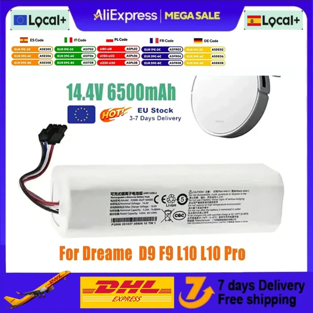 Ersatz Batterie P2008-4S2P-MMBK Für Xiaomi Mijia Mi Fegt Wischen Roboter-staubsauger 1T Dreame D9 F9 L10Pro L10Plus S10