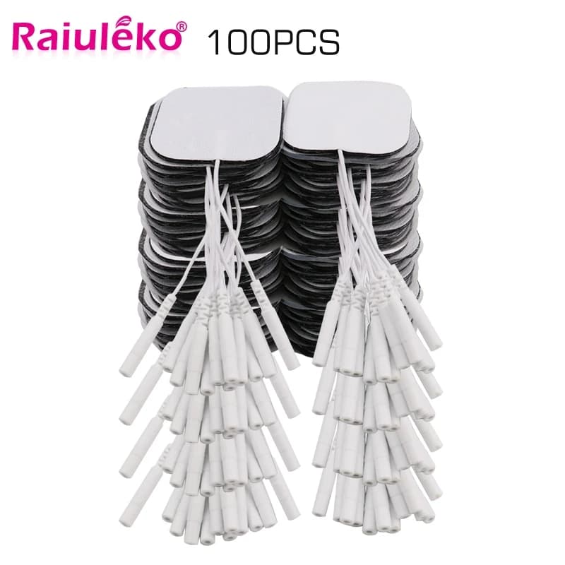 20/50/100pcs 5x5cm ems Nerven muskels timulator Elektroden pads Gel Elektroden pads Zehner Elektroden Physiotherapie Maschine 2mm Stecker