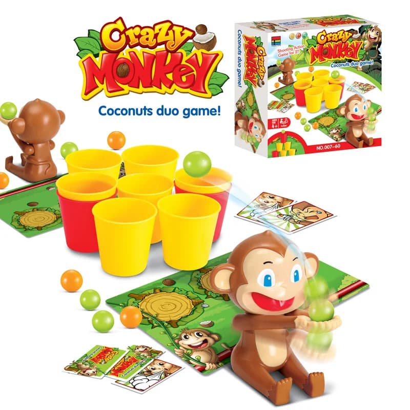 Crazy Monkey Party Brettspiele Spielzeug Zwei Personen Wettbewerb Party Tischspiele Spielzeug Cartoon Monkey Schießball Interaktives Spielzeug