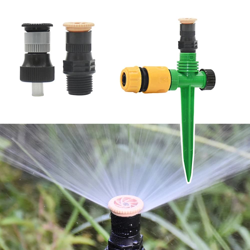 Einstellbare 360-Grad-Sprinkler automatische Gartenrasenbewässerungs-Sprinkler vorrichtung mit Kunststoff-Düsen-Spike-Unterstützung