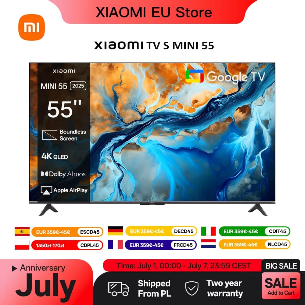 XIAOMI S MINI 55 144 Hz QD-Mini LED Dolby Vision ®   IQ, Dolby Atmos ®   Google TV