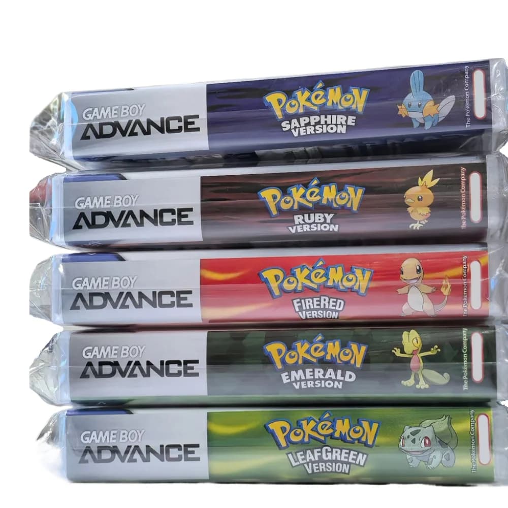 2025 Neue Pok é mon Serie Jade Red Leafgreen Ruby Sapphire 5. Auflage GBA Game Box, 32-Bit-Videospielkassette, kein Handbuch
