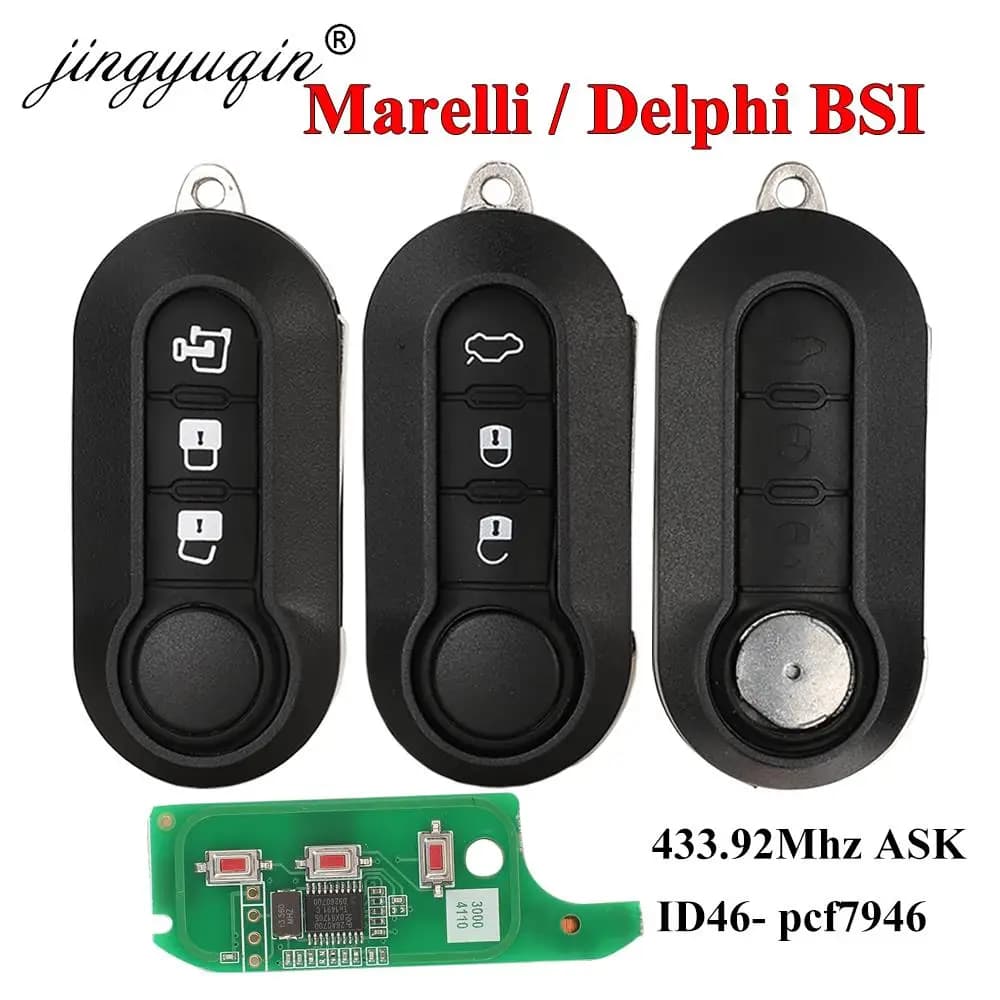 Autofernbedienungsschlüssel für Delphi & Marelli Fiat MPV Bravo/Ducato 500 Doblo Qubo Grande Punto Citroen Jumper Peugeot Boxer 433.92 ID46
