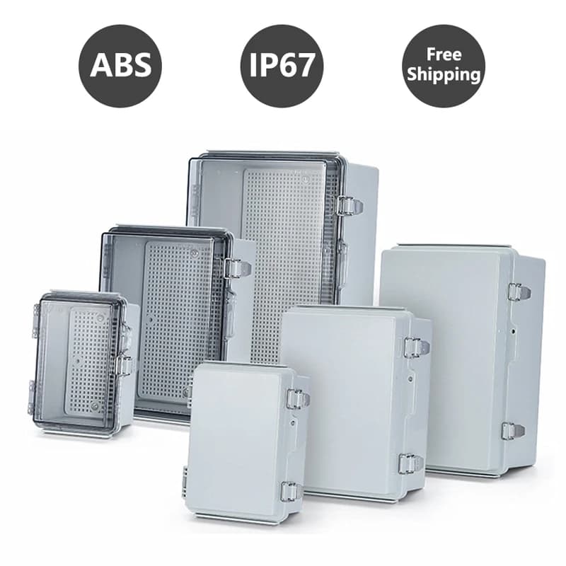 IP67 Wasserdichtes graues/transparentes Abdeckgehäuse, Anschlussdose, ABS-Kunststoff, für den Außenbereich, elektronisches