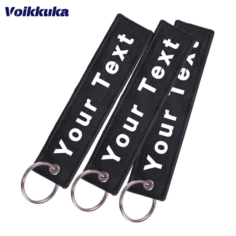 10PCS 30PCS 50PCS 100PCS 200PCS 300PCS 500PCS Set Verkauf Benutzerdefinierte Beide Seiten bestickt Schlüsselbund Motorrad Schlüssel Tags Großhandel