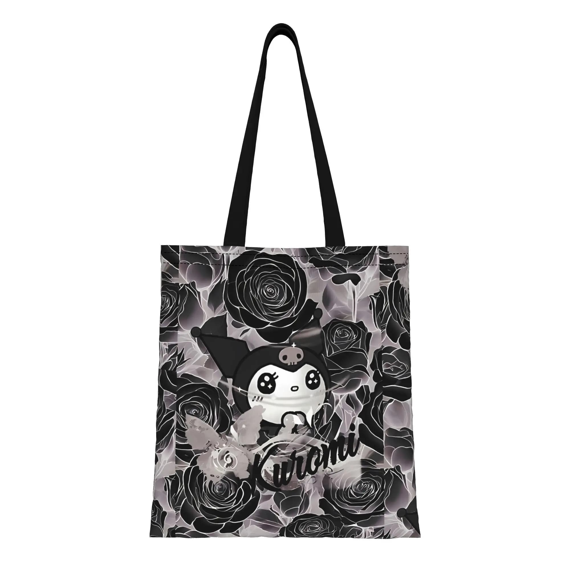 Schulanfangssaison: Hübsche Kuromi Canvas-Tragetasche, perfekt für Outdoor-Aktivitäten, Damen-Handtaschen mit Tragegriff.