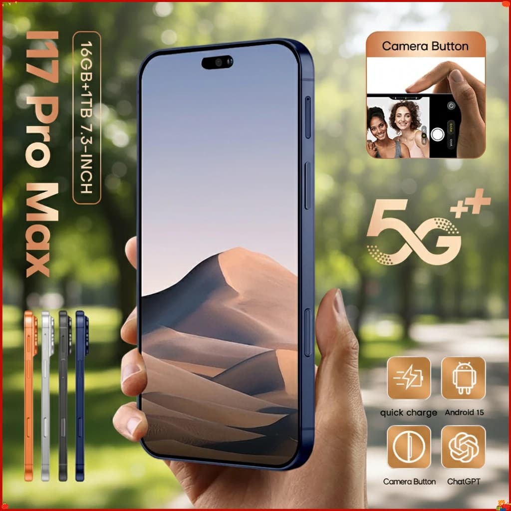 Neues Smartphone 5G AI für 17 Pro Max 7.3HD 22G+2TB Mobiltelefone Android Dual-SIM 7800mAh Entsperrtes Handy Globale Version