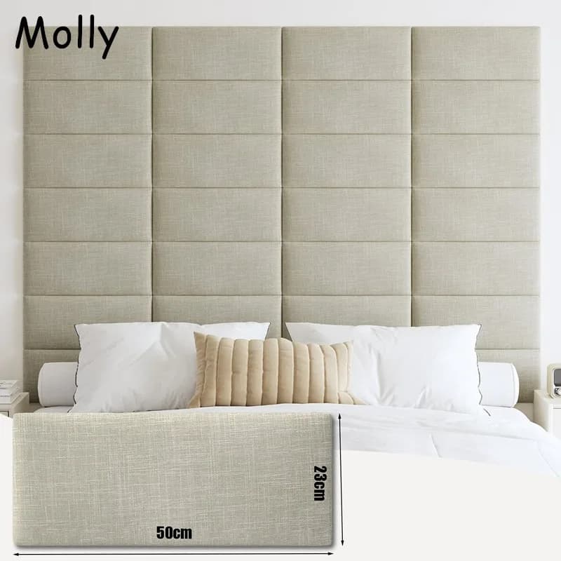 Gepolstertes, an der Wand montiertes Kopfteil, 3D-Schallschutz, selbstklebende Wandpaneele, abziehen und aufkleben, kollisionssichere