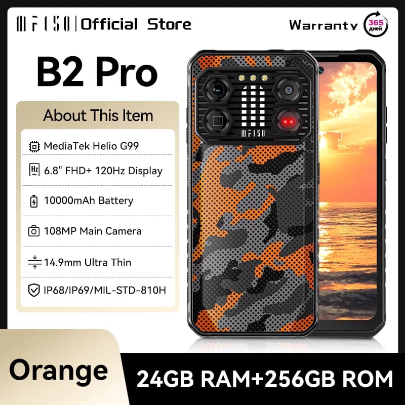 IIIF150 B2 Pro Robustes Telefon MTK Helio G99 Android Smartphone 10000 mAh 30 W Ladung 24 GB 256 GB 108 MP Kamera 6,8 Zoll 120 Hz Display