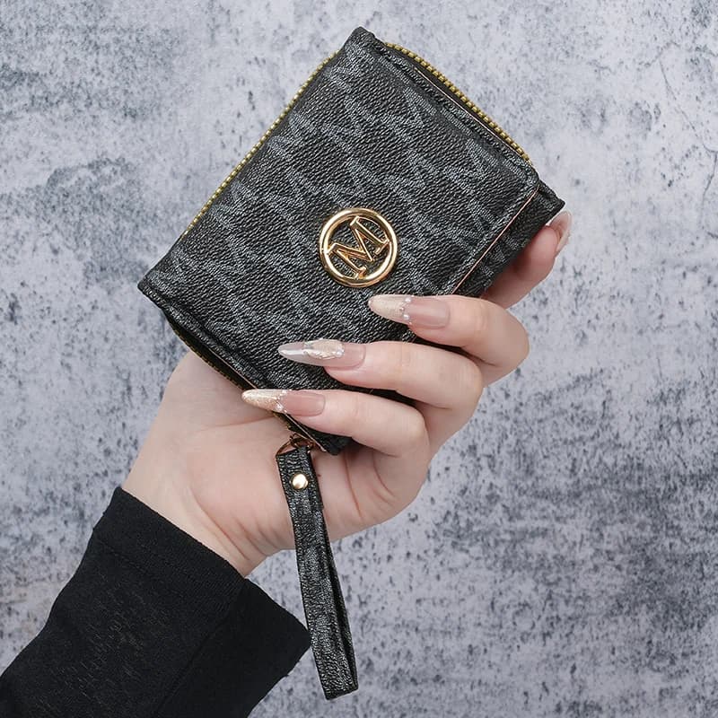 Damenbrieftasche im neuen Stil, kurz, europäische und amerikanische PU-High-End-Geldbörse, bedruckt, mehrere Kartenfächer, kleine Geldbörse,