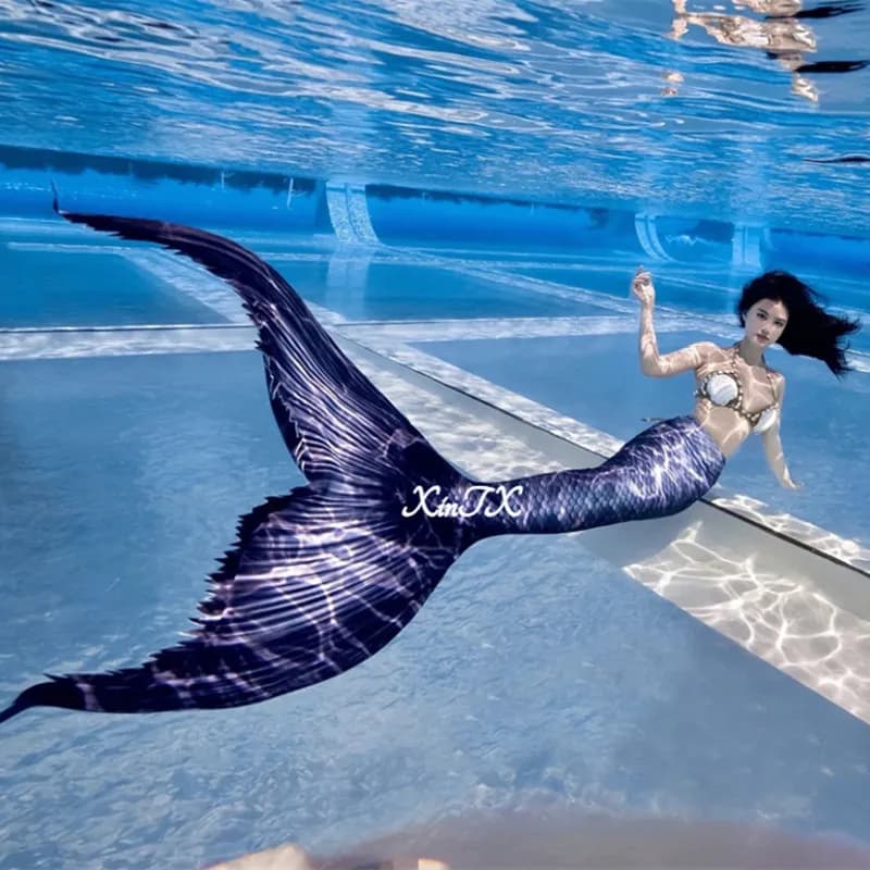 Erwachsenen-Meerjungfrauenschwanz-Badeanzug, Schwimmkostüm für Mädchen, Cosplay, Aquarium-Tauchshow-Kostüm, Foto-Strandkleid