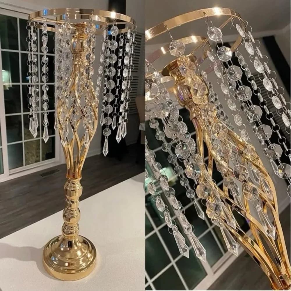 Retro Kristall Kerzenhalter Golden Dinner Kerzenständer Lead Road Kerzenständer Hochzeit Herzstück
