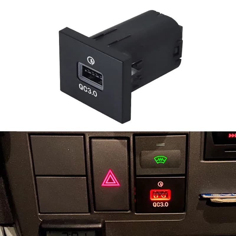 1pc Auto Ladegerät Schnell Ladung Zigarette Leichter QC 3,0 USB Interface Buchse Schnelle Auto Ladegerät Verwenden Für Ford Transit 09-16