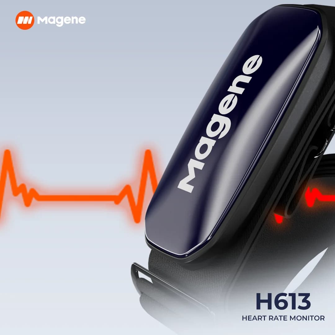 Magene H613 Herzfrequenzmesser, geteilter Brustgurt, 3-Kanal-Bluetooth, wiederaufladbarer Herzfrequenzsensor, Gesundheits-App, kompatibel mit Zwift