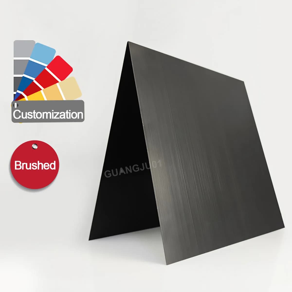 Schwarz gebürstete eloxierte Aluminiumplatte, Dicke 0,5/0,8/1/1,5/2 mm, 100 x 100 mm, 200 x 200 mm, 200 x 300 mm, 300 x 300 mm