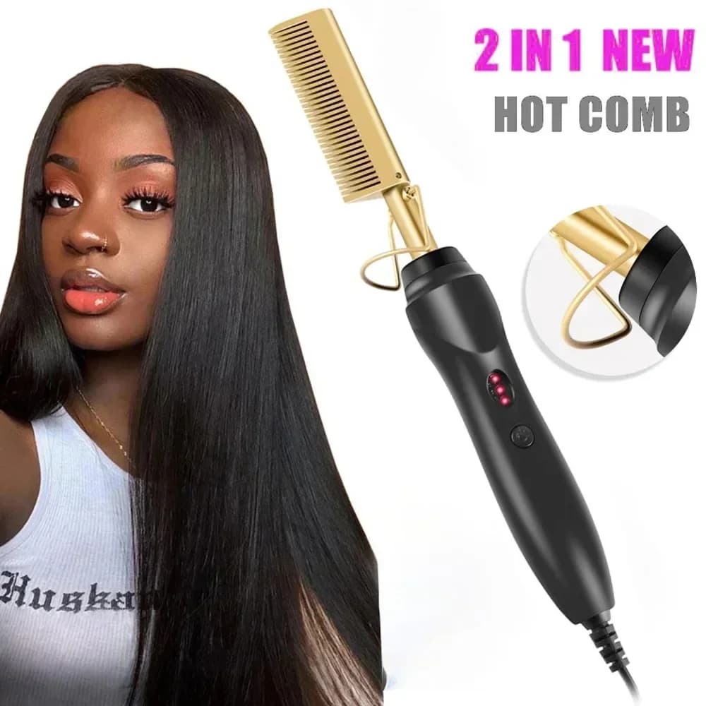 Elektrische Heißer Heizung Kamm Haarglätter Curler Flache Eisen Nass Trocken Haar Eisen Richt Pinsel Haar Styling Werkzeuge