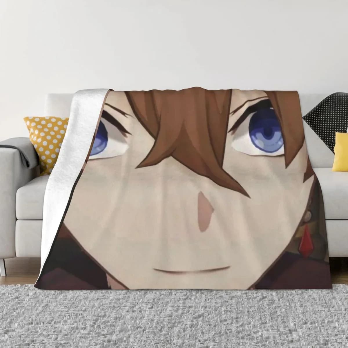 Childe Hutao Tartaglia Genshin Impact Decke Acg Anime Flanell Lustige warme Überwurfdecken für Stuhlbezug Sofa Herbst/Winter