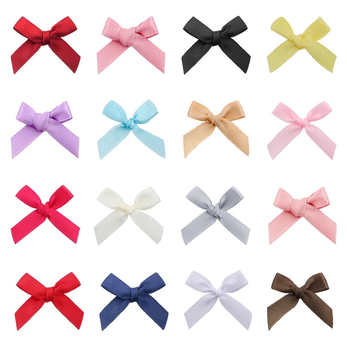 50 Stück/Lot 3,5*4cm Bunte Bandschleifen aus Polyester Handgemachte Satin-Schleifen DIY Nähen Basteln Dekoration Geschenk-Sträuße Party-Dekoration