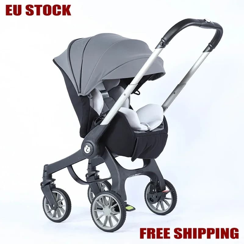 NEUER 4-in-1-Kinderwagen, multifunktionaler Kinderwagen für Neugeborene, faltbarer Korbsitz, leichter Reise-Kinderwagen-Autositz